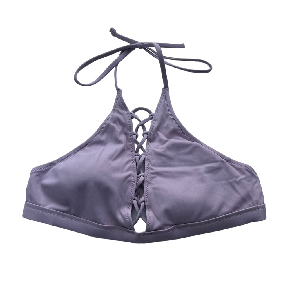 Victoria’s Secret Pink Womens Small Mauve Halter Criss-cross Swimwear Bikini Top